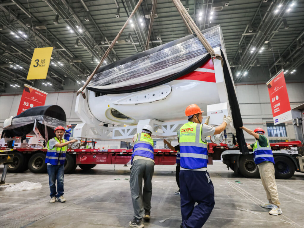 Exhibition halls being prepared for Worldskills Competition 2026