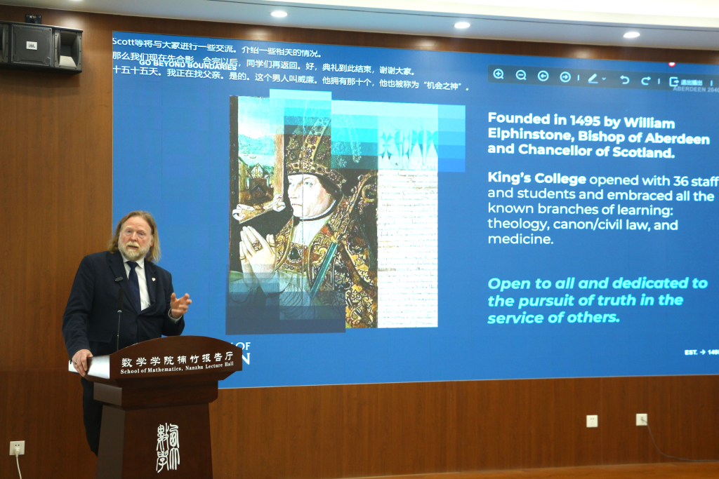 Professor John Skåtun, Head of the University of Aberdeen Business School, speaking at Northwest University