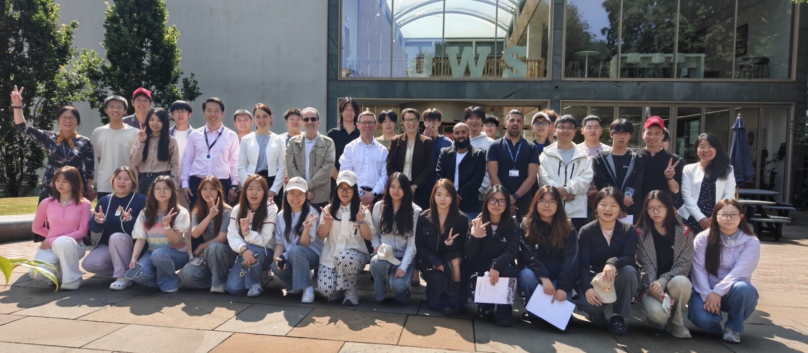Visiting students at UWS' Paisley campus