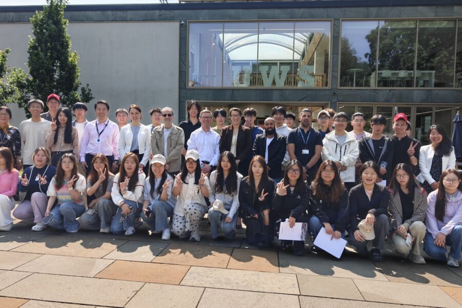 Visiting students at UWS' Paisley campus